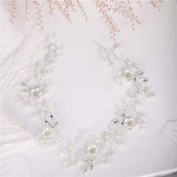 YERTTER Dainty Wedding Bridal Headband for Brides and Bridesmaids Hair Vine Band